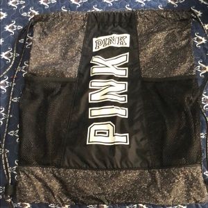 Pink draw string bag